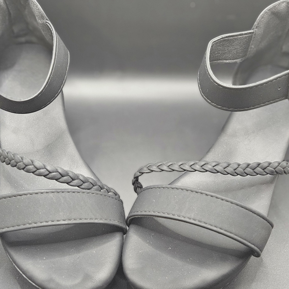 Women Braided Detail Ankle Strap Wedge Sandals